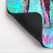 Kundenspezifisches rosa Elefant-blaues Mousepad (Ecke)