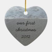 Kundenspezifisches Sand-Herz unsere erste Keramik Ornament (Hinten)