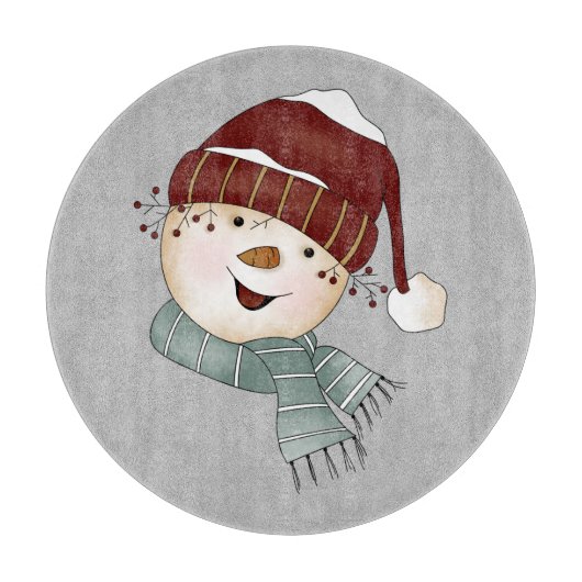 Kundenspezifisches Schneemann-Winter-Weihnachten Schneidebrett (Vorderseite)
