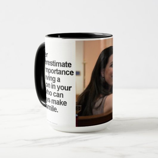 Kundenspezifisches Schwarzes 15 Unze-Wecker-Tasse Tasse (Vorderseite Links)