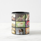 Kundenspezifisches schwarzes Fotogitter Tasse (Zentrum)