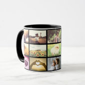 Kundenspezifisches schwarzes Fotogitter Tasse (Vorderseite Links)