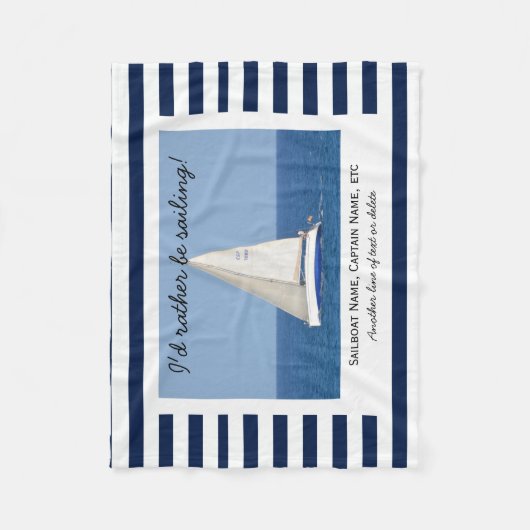 Kundenspezifisches Segeln-Segelboot-Foto-blaue u. Fleecedecke (Vorderseite)