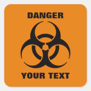 Kundenspezifisches Sicherheits-orange Quadratischer Aufkleber