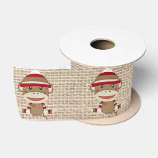 Kundenspezifisches Socken-Affe-Babyparty-Geschenk Satinband