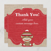 Kundenspezifisches Socken-Affe-Party-Geschenk Dankeskarte (Vorne/Hinten)