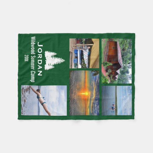 Kundenspezifisches Sommer-Lager oder Foto-Collage Fleecedecke (Vorderseite (Horizontal))