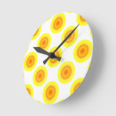 Kundenspezifisches Sonnenblume-Muster Runde Wanduhr (Winkel)