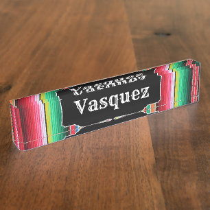 Kundenspezifisches Spanisch Serape mexikanisches Namensplakette