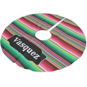 Kundenspezifisches Spanisch Serape mexikanisches Polyester Weihnachtsbaumdecke