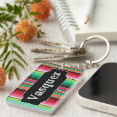 Kundenspezifisches Spanisch Serape mexikanisches Schlüsselanhänger (Vorderseite rechts)