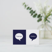 Kundenspezifisches Sprachinterpret-Marine-Blau Visitenkarte (Stehend Vorderseite)