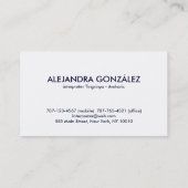 Kundenspezifisches Sprachinterpret-Marine-Blau Visitenkarte (Rückseite)