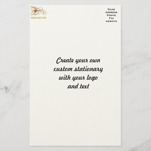 Kundenspezifisches Staionary Briefpapier (Vorderseite)