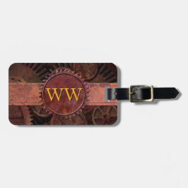 Kundenspezifisches Steampunk übersetzt ledernes Gepäckanhänger