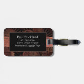 Kundenspezifisches Steampunk übersetzt ledernes Gepäckanhänger (Rückseite horizontal)