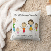 Kundenspezifisches Strichmännchen-Familien-Kissen Kissen (Decke)