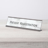 Kundenspezifisches Text-Imitat-weiße geduldige Schreibtischnamensplakette (Vorderseite )