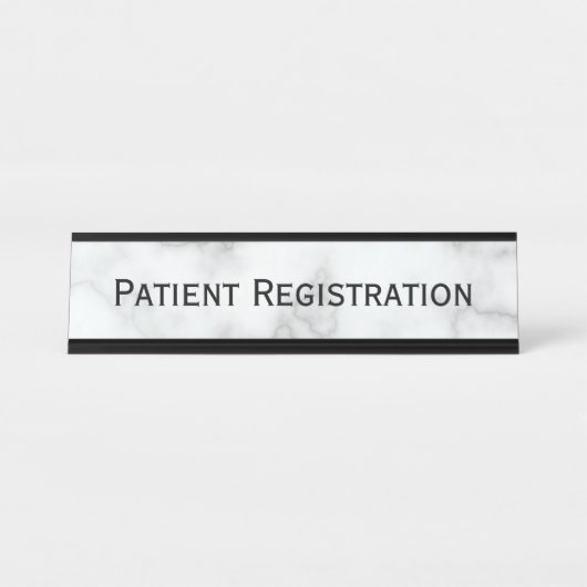 Kundenspezifisches Text-Imitat-weiße geduldige Schreibtischnamensplakette (Vorderseite )