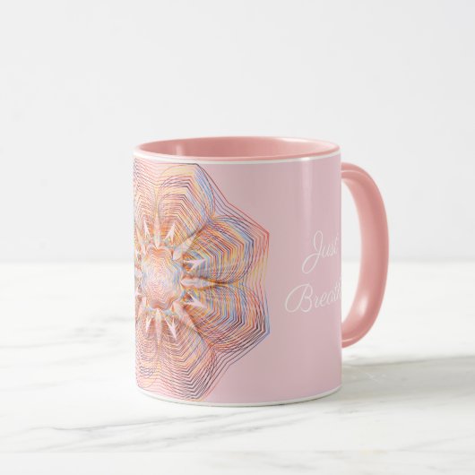Kundenspezifisches Text-Rosen-Gold/rosa Mandala Tasse (VorderseiteRechts)