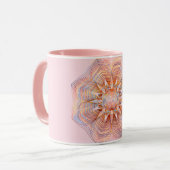 Kundenspezifisches Text-Rosen-Gold/rosa Mandala Tasse (Vorderseite Links)