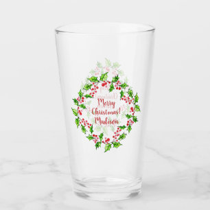 Kundenspezifisches Text WeihnachtsKranz-Literglas Glas