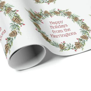 Kundenspezifisches Text WeihnachtsKranz-Packpapier Geschenkpapier