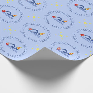 Kundenspezifisches Textblau des Geschenkpapier