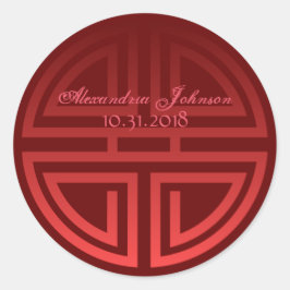 Kundenspezifisches traditionelles rotes runder aufkleber