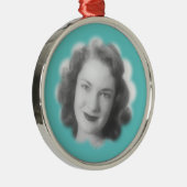 Kundenspezifisches Vintages Foto Silbernes Ornament (Rechts)