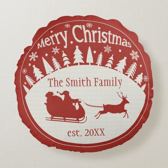 Kundenspezifisches Vintages Rundes Kissen (Vorderseite)