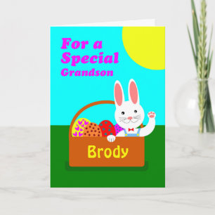 Kundenspezifisches vorderes Ostern für Enkel, Feiertagskarte