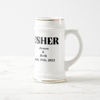 Kundenspezifisches Wedding Usher-Bier Stein Bierglas