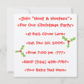 Kundenspezifisches Weihnachtsfreche Sankt-Party Einladung (Rückseite)