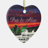 Kundenspezifisches Weihnachtsschiff - erstes Keramikornament (Rechts)