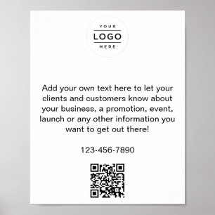 Kundenspezifisches Werbeposter mit QR-Code und Log Poster