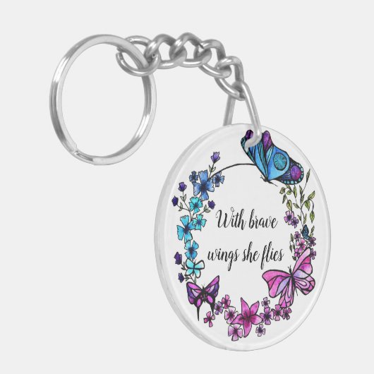 Kundenspezifisches Zitat oder Name des Schlüsselanhänger (Vorderseite links)