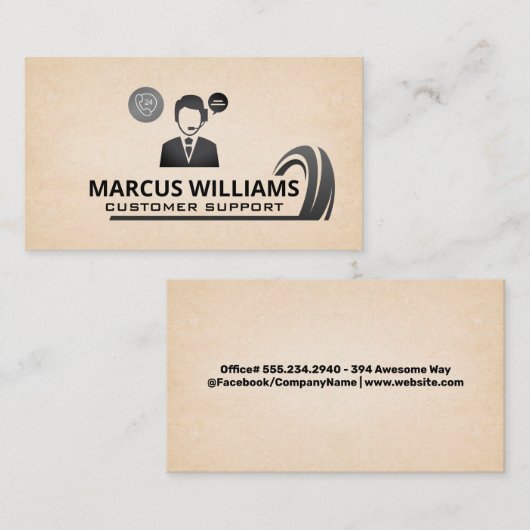 Kundensupport | Tech Call Center | Auto Graphic Visitenkarte (Vorne/Hinten)