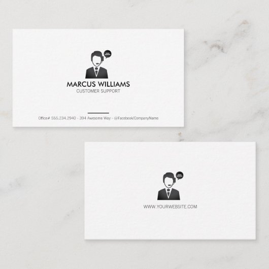 Kundensupport Visitenkarte (Vorne/Hinten)