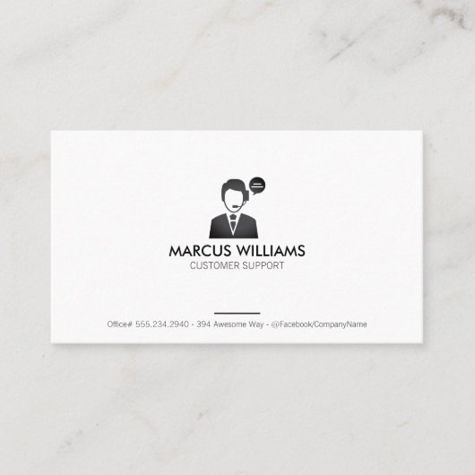 Kundensupport Visitenkarte (Vorderseite)