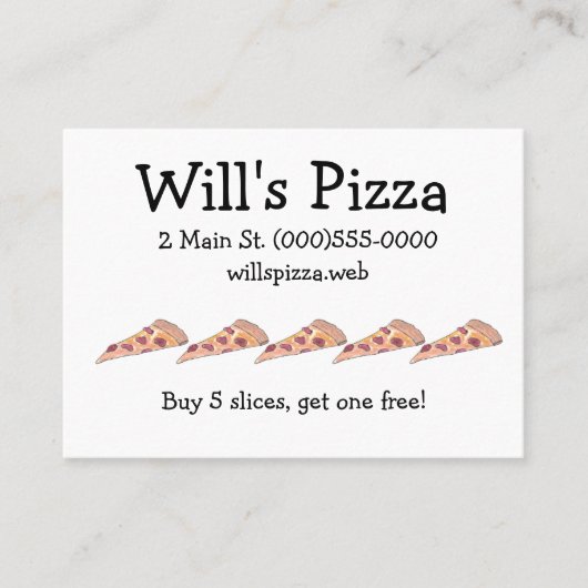Kundentreue-Karten von "Pizza" Visitenkarte (Vorderseite)