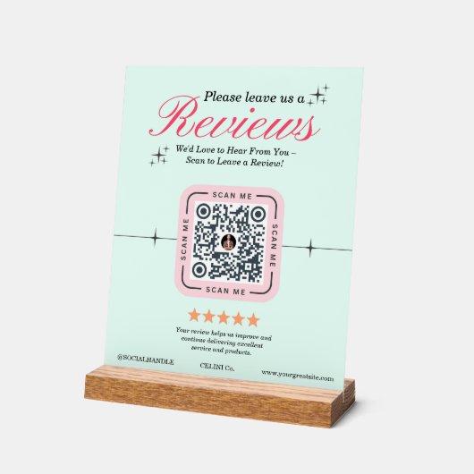 Kundenübersicht Custom - Green Feminine QR Code Acrylschild (Winkel)