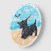 KUNDENZEICHEN für Scottie Beach Große Wanduhr (Winkel)