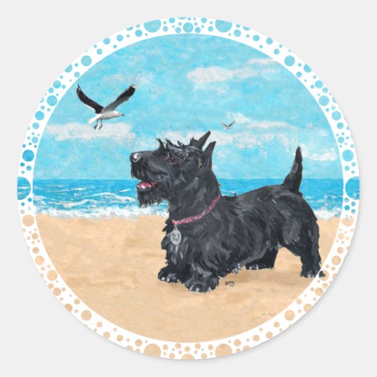 KUNDENZEICHEN für Scottie Beach Runder Aufkleber (Vorderseite)