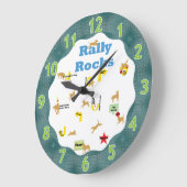 Kundgebung Rocks Hunde Große Wanduhr (Winkel)
