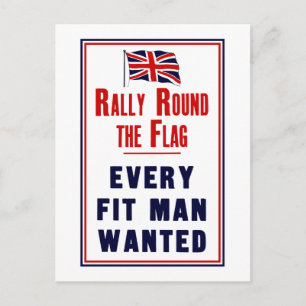 Kundgebung rund um die Flagge ~ Jeder Gewollt Fit- Postkarte
