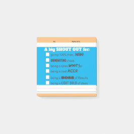 Kündigen Sie die Anerkennung von Mitarbeitern nach Post-it Klebezettel