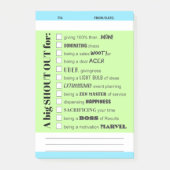 Kündigen Sie die Anerkennung von Mitarbeitern nach Post-it Klebezettel (Vorderseite)