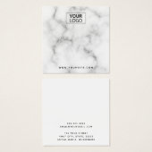 Kundiges Logo, weiße Ohrring-Visitenkarte aus Marm (Vorne & Hinten)