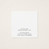 Kundiges Logo, weiße Ohrring-Visitenkarte aus Marm (Rückseite)